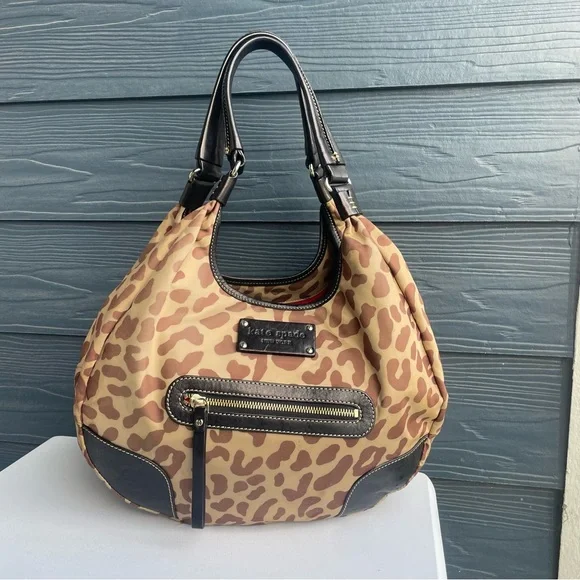 KATE SPADE Cheetah Leopard Hobo Y2K Baguette Shoudder Bag - Picture 1 of 9